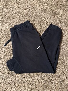 Nike Black Jogger Sweatpants with White Swoosh